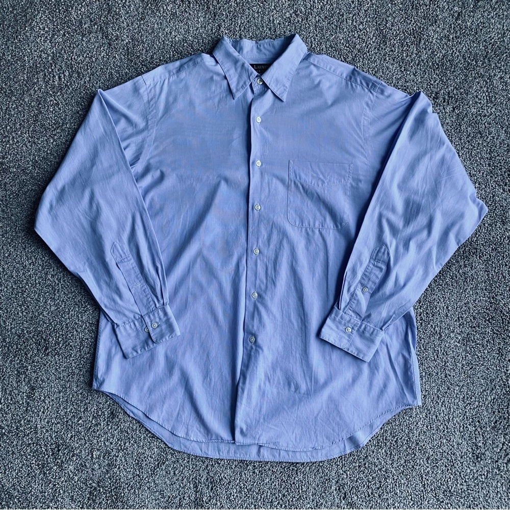LAUREN Ralph Lauren Men’s Neck Sz. 17 Long Sleeve Light Blue Dress Shirt